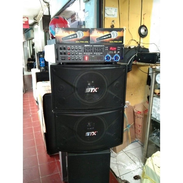 paket sound system home karaoke ampli 1 amplifier first class 488R speaker 10 in 2 merk cobra custom
