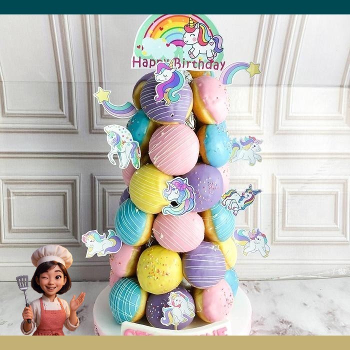 donat/donat ulang tahun/donat tea unicorn/Donat Ultah/Donat Catering Malang DMT