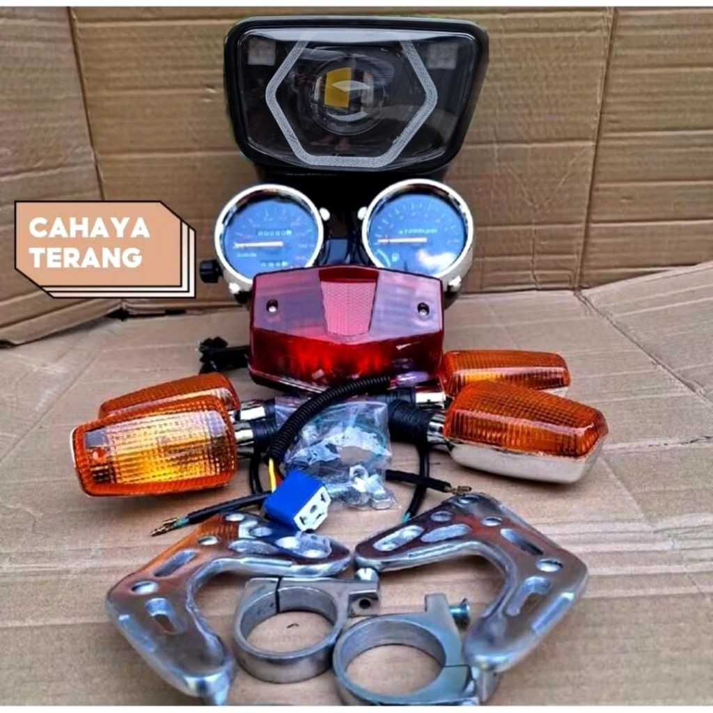 paket hemat lampu depan oval biled terbaru handlmp RX king biled spedometer  RX king reting depan be