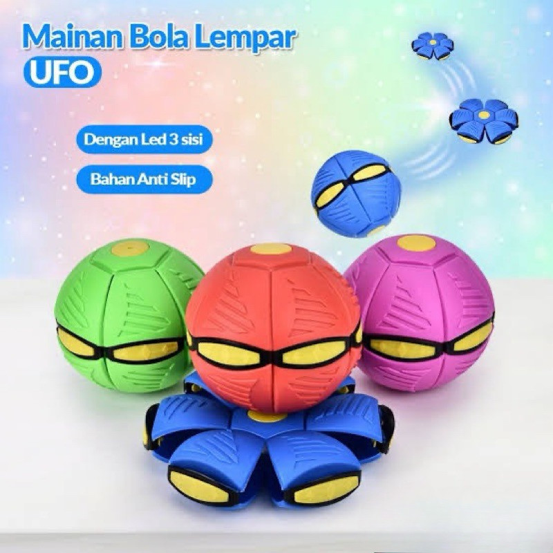 JS Mainan Bola UFO LED / Mainan Bola Lempar Anak anak