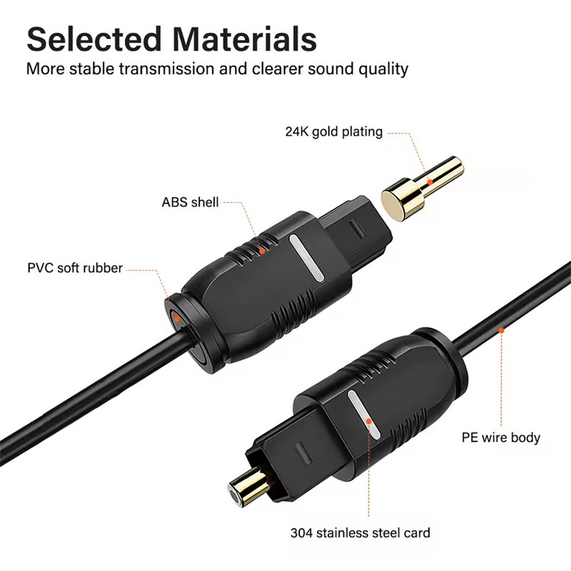 Digital Fiber Optical Audio Cable Toslink SPDIF Coaxial Cables for Amplifiers Xbox 360 PS4 Soundbar 