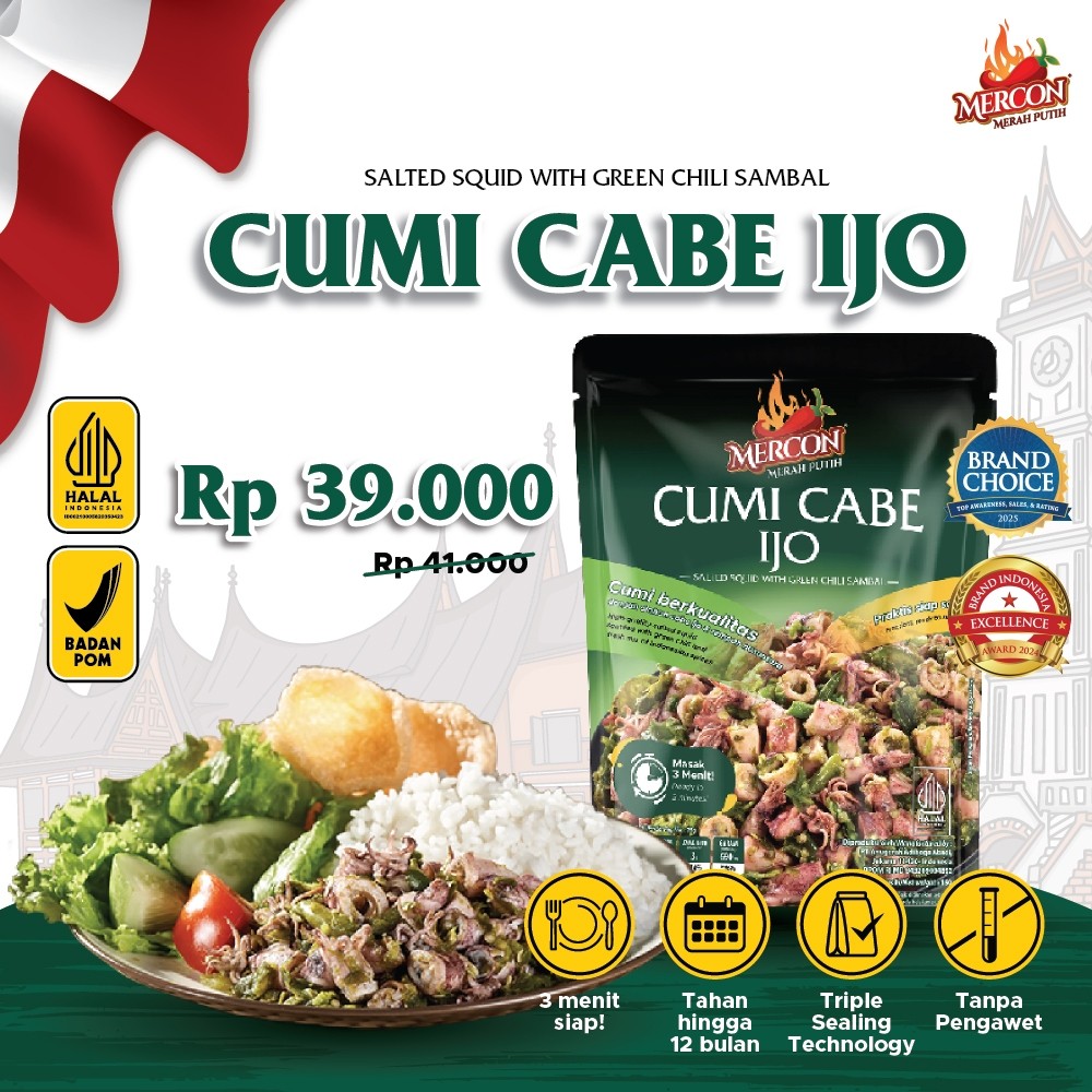 Mercon Merah Putih - Satuan || Cumi Cabe Ijo
