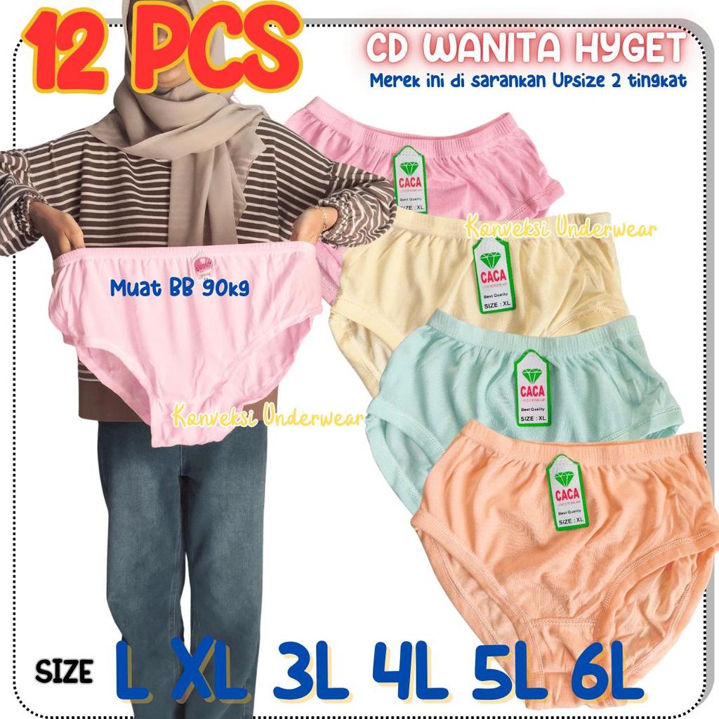 SELUSIN 12 PCS CELANA DALAM WANITA JADUL CD ANAK REMAJA WANITA BAHAN HYGET