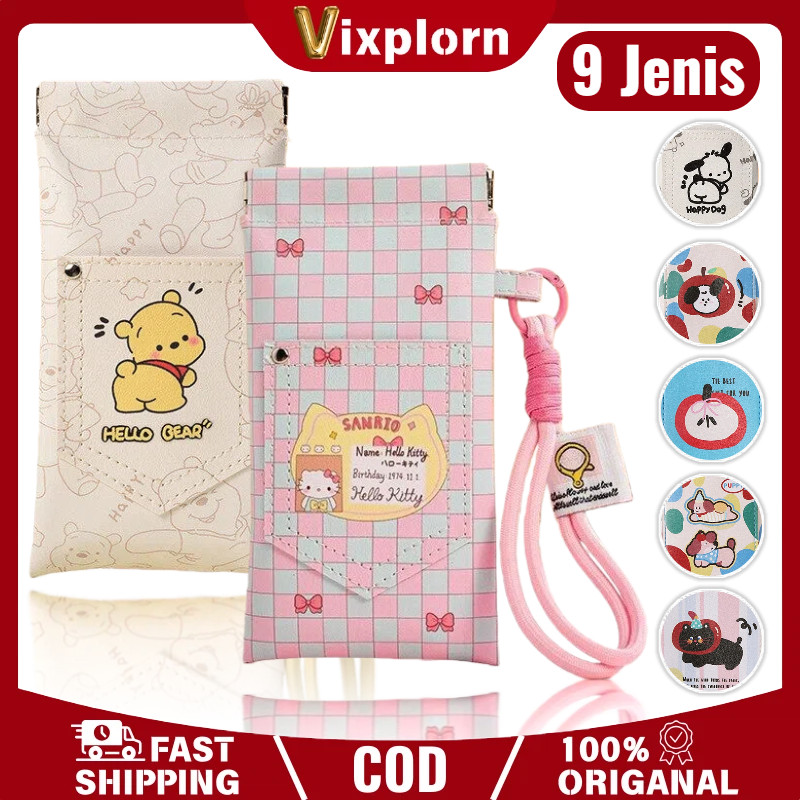 Vixplorn Tas Penyimpanan Kacamata  Tas Kacamata Kulit  Tas Penyimpanan Kacamata Penutup Otomatis