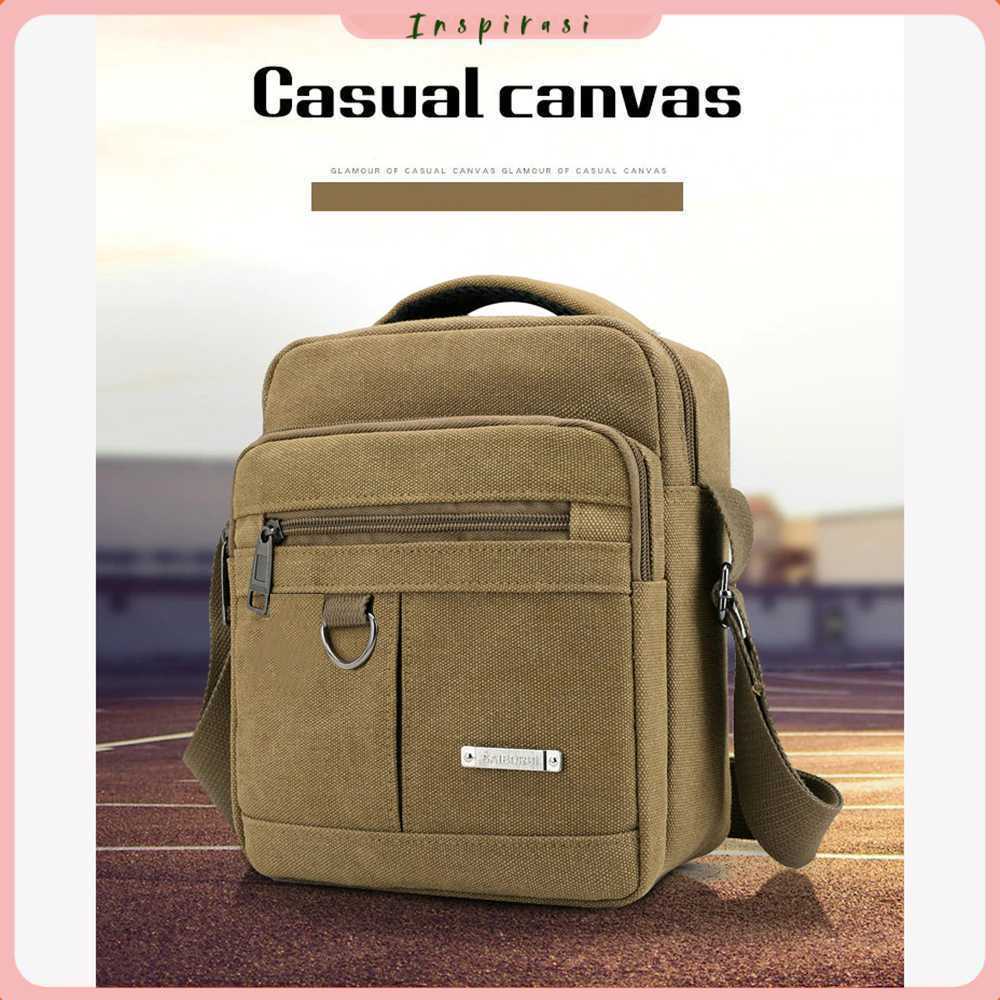 JINGPIN Tas Selempang Pria Canvas Men Shoulder Bag - 1986