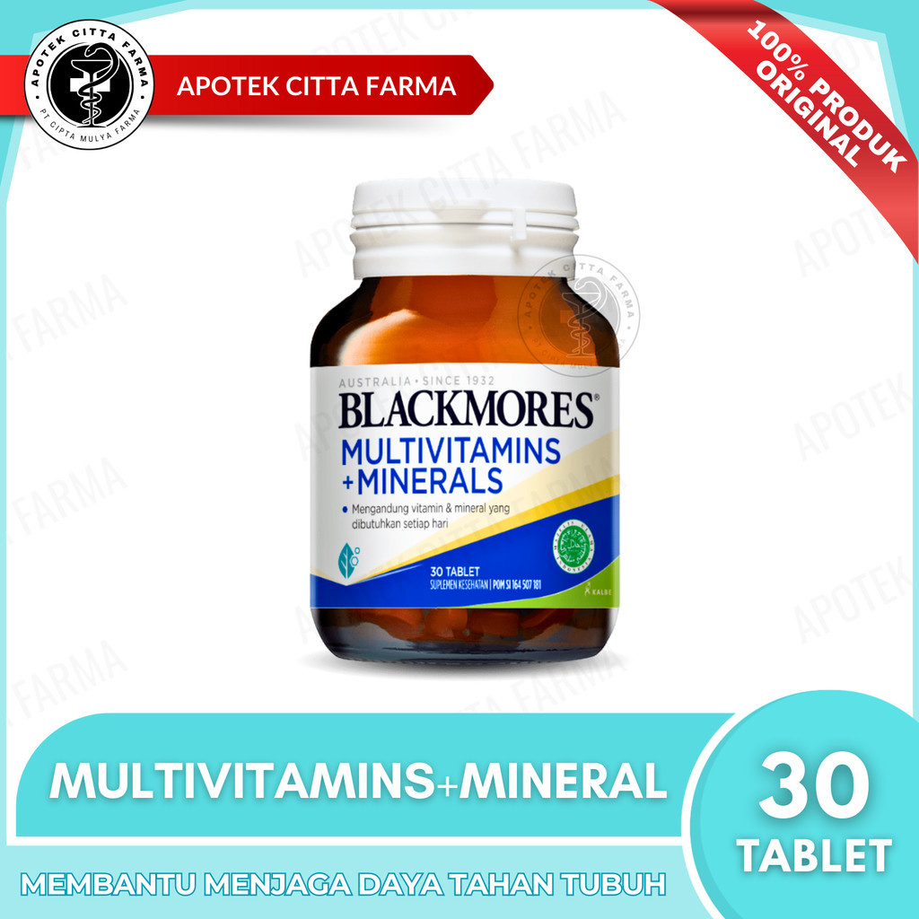 Blackmores Multivitamin & Minerals Botol 30 Tablet - Daya Tahan Tubuh / Vitamin B Komplek / Menambah