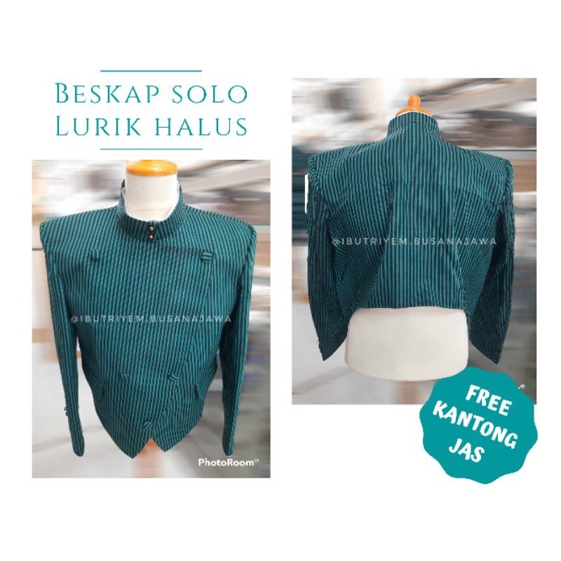 Beskap Solo Krowok Alusan Lurik Tosca