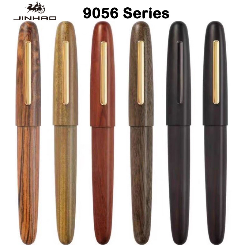JINHAO 9056 Wood Fountain Pen Gift Classic Golden M/F/EF/1.0 Nib Ebony Walnut Rosewood School Studen