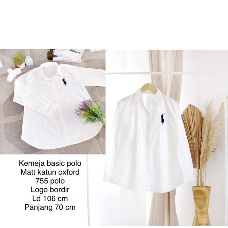 Kemeja PL Wanita Lengan Panjang - Kemeja Putih Bordir