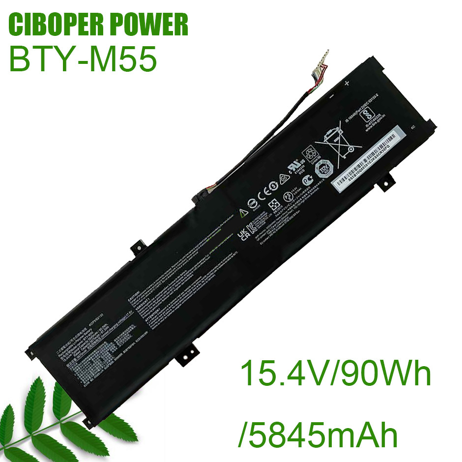 CP Laptop Battery 925QA055H BTY-M55 15.4V/90Wh/5845mAh For MSI Alpha 15 A4DEK 17 B5EEK Pulse 15 B13V