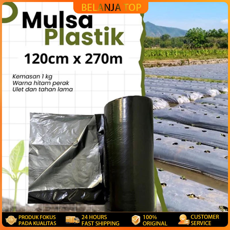 Per Roll Mulsa Hitam Perak Lebar 60cm-120cm/Mulsa Hitam Perak 1 Roll Panjang 250meter/Mulsa Hitam Pe