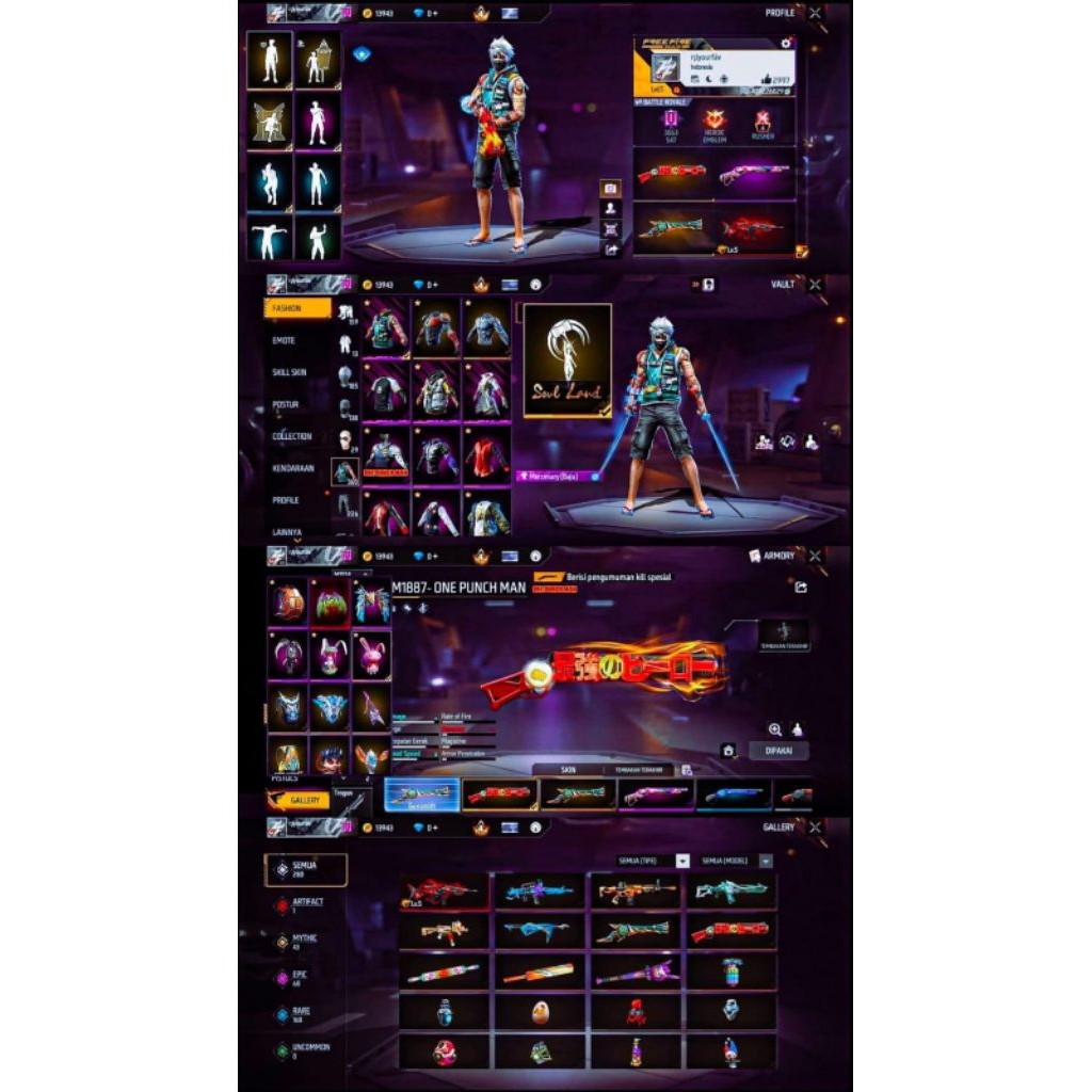 AKUN ASLI FREE FIRE MAX SULTAN OLD