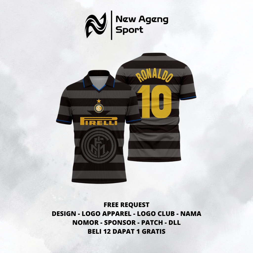 Jersey NasINTER RONALDO RETRO 1997 1998 Free Nameset