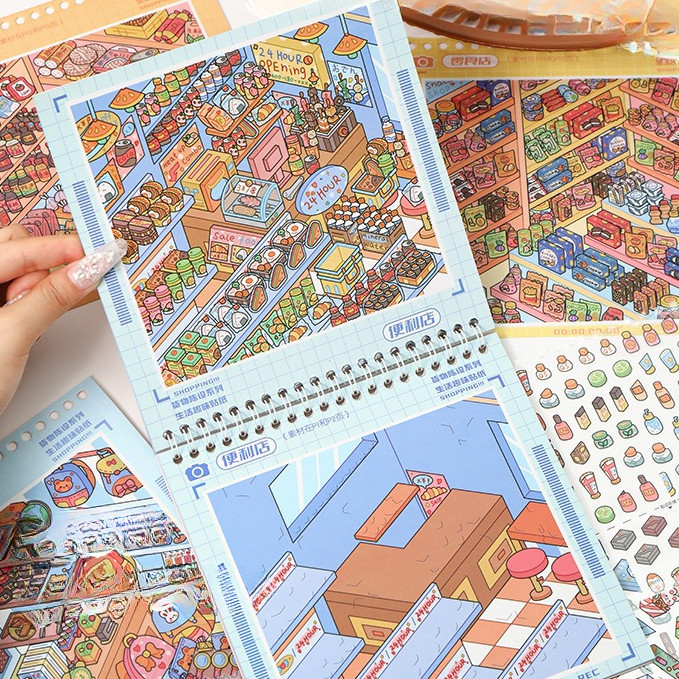 Supermarket Aisle Series 3D Deco Sticker Book Stiker Dekorasi Ruangan Sticker Premium Satisfying Dec