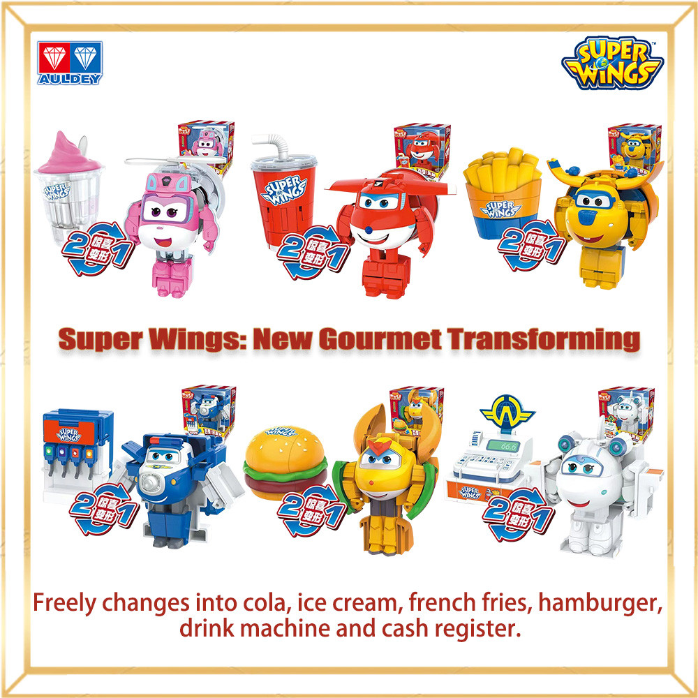 Original Super Wings Toy Gourmet Transformable Serie Action Figure Jett zzy Golden Boy Transformatio