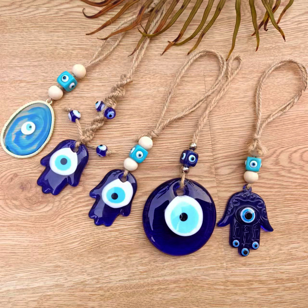 Evil Eye Wall Hanging Nazar House Protection Macrame Decor Rearview Mirror Pent Lucky Eye Glass Evil