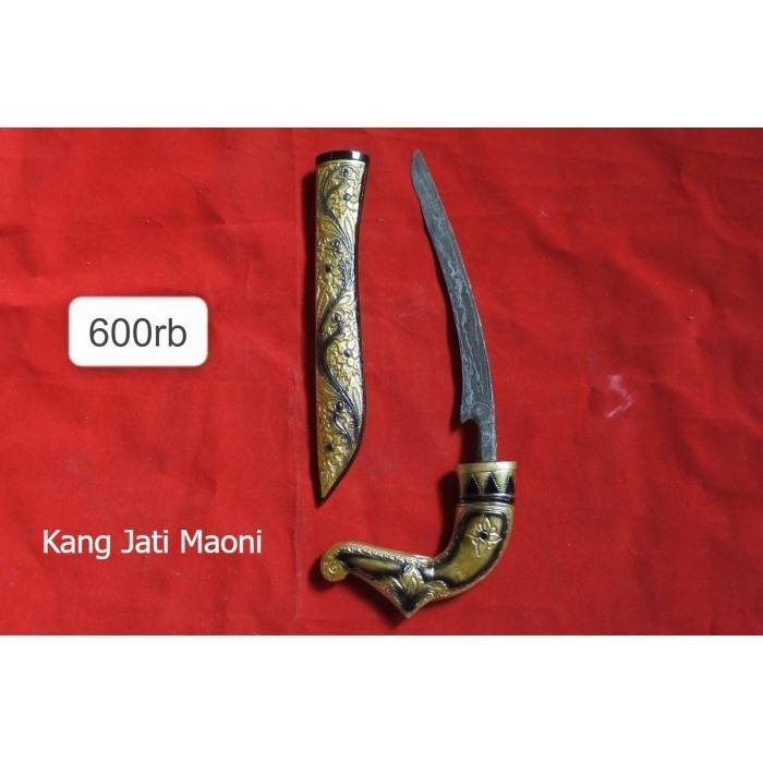 badik sepuh majapahit pamor banyu mili warangka bugis sepuh emas ori b KJM51223