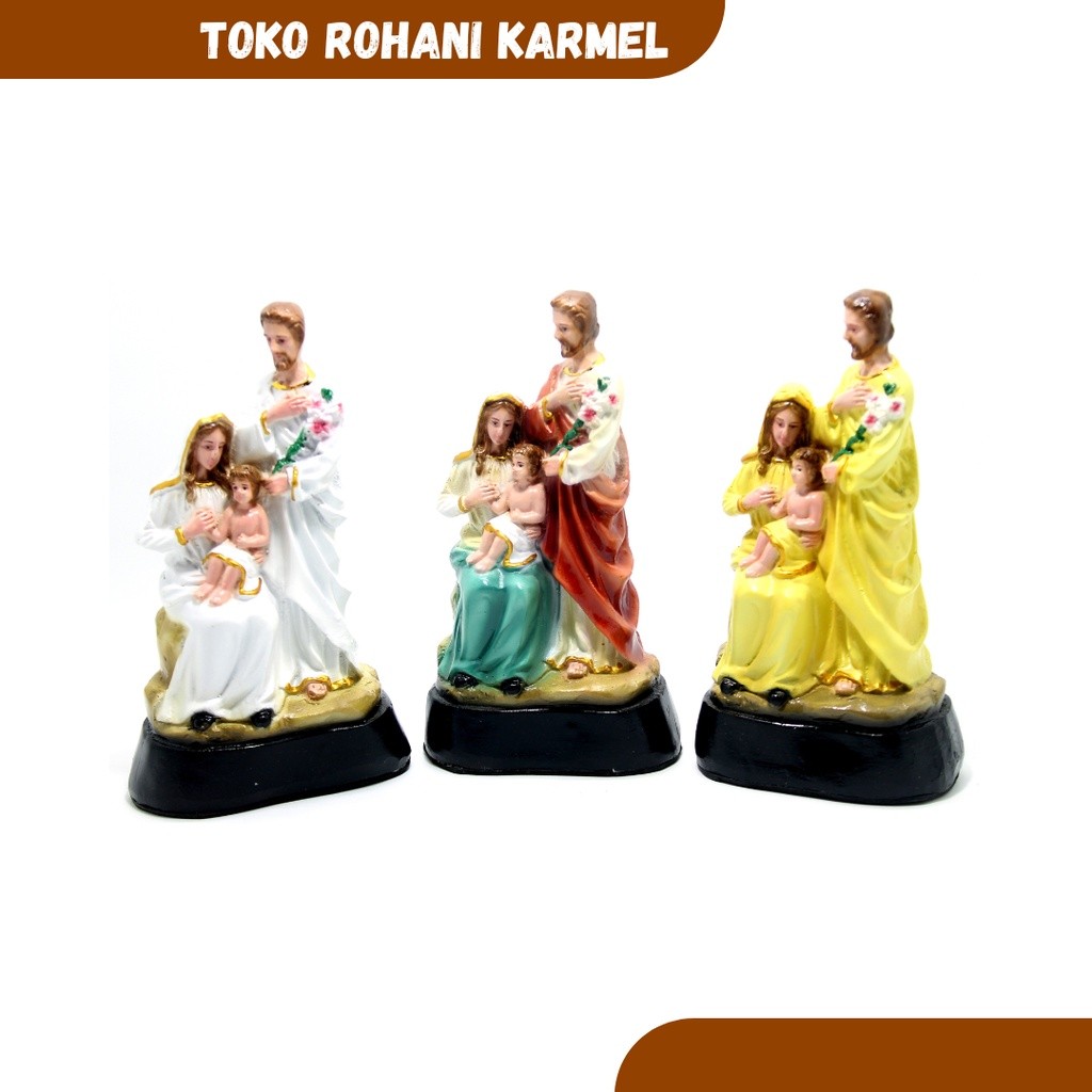 PATUNG KELUARGA KUDUS 15 CM / PATUNG YESUS MARIA YOSEP / PATUNG BAYI YESUS TERLARIS TERBARU