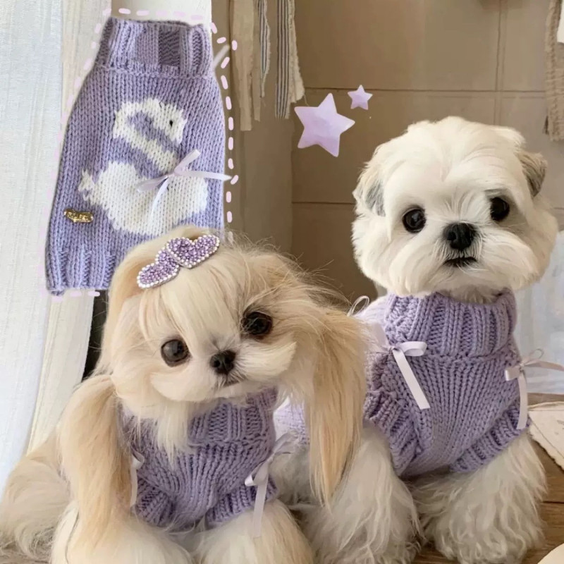 Baju hangat untuk anjing dan kucing peliharaan, Teddy, Bichon Frise dan Pomeranian