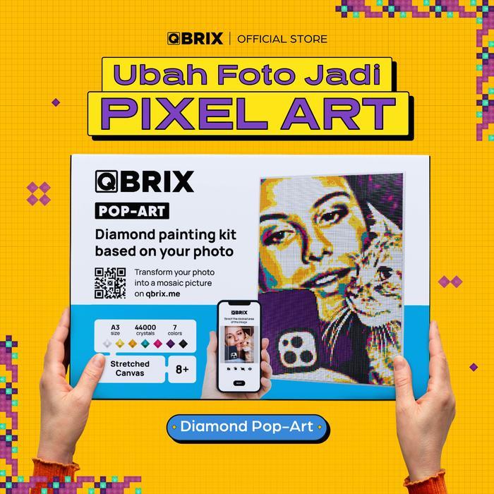 Klik Toys QBRIX Diamond Painting Pop Art - Kado Ulang Tahun Unik Hadiah Foto Custom Berwarna DIY Dia