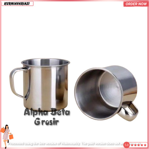 MUG GELAS KOPI MURAH / MUG GELAS KOPI STAINLESS / CANGKIR KOPI STAINLESS KNV