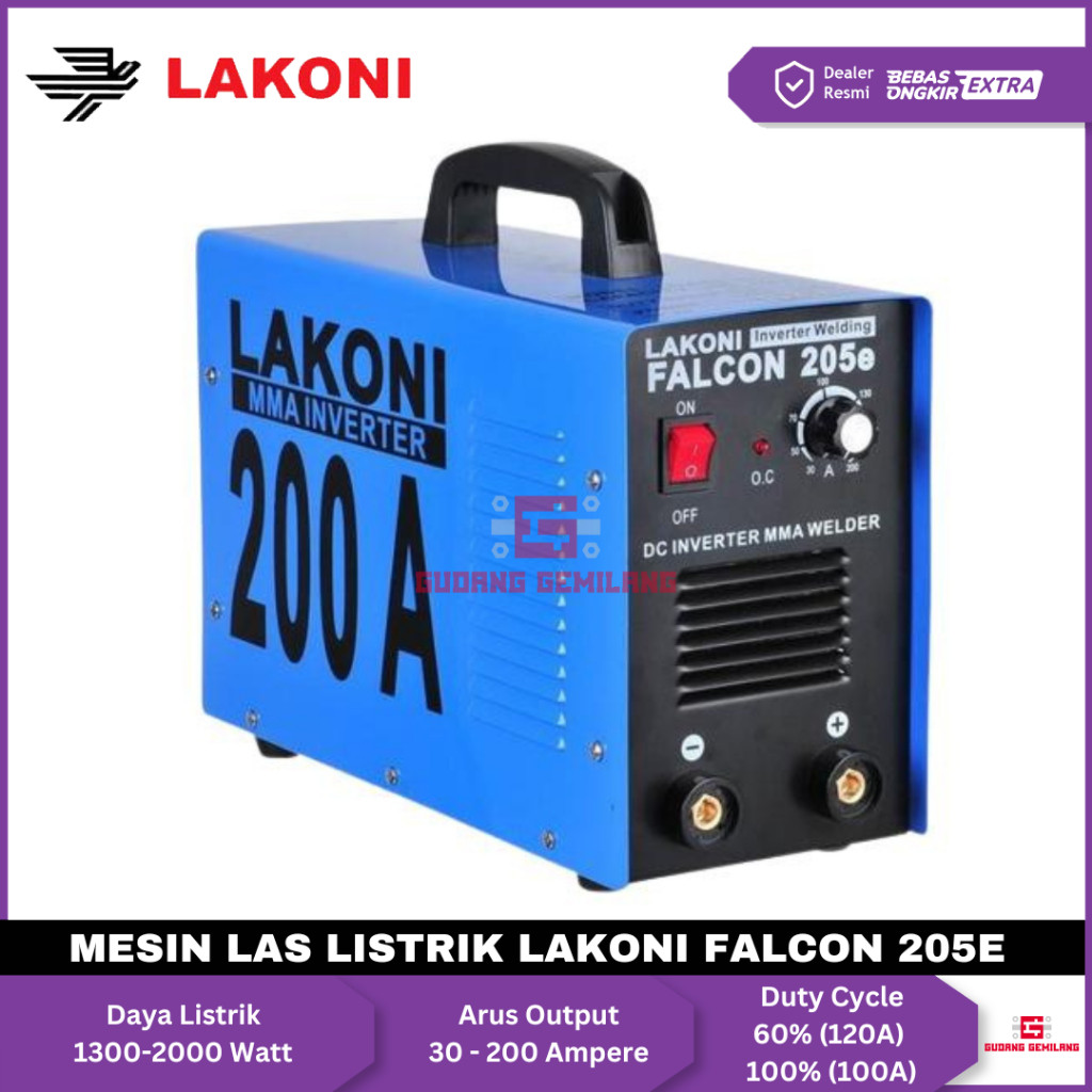 Mesin Las Listrik Travo Welding Inverter 2000 Watt Lakoni Falcon 205E