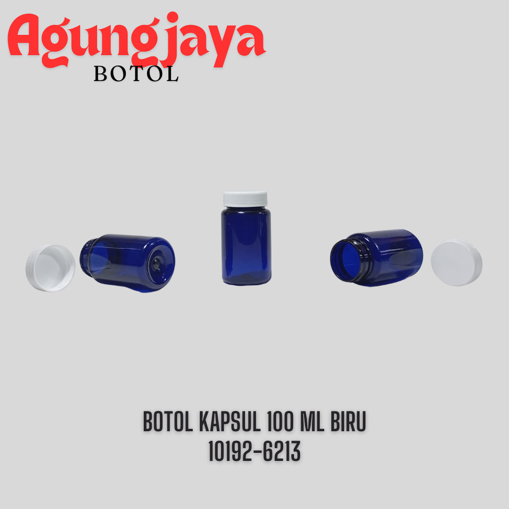 Botol Kapsul Pet 100 Ml Ps Biru / Botol Obat 100 ml / Botol Kapsul / Botol Obat Biru