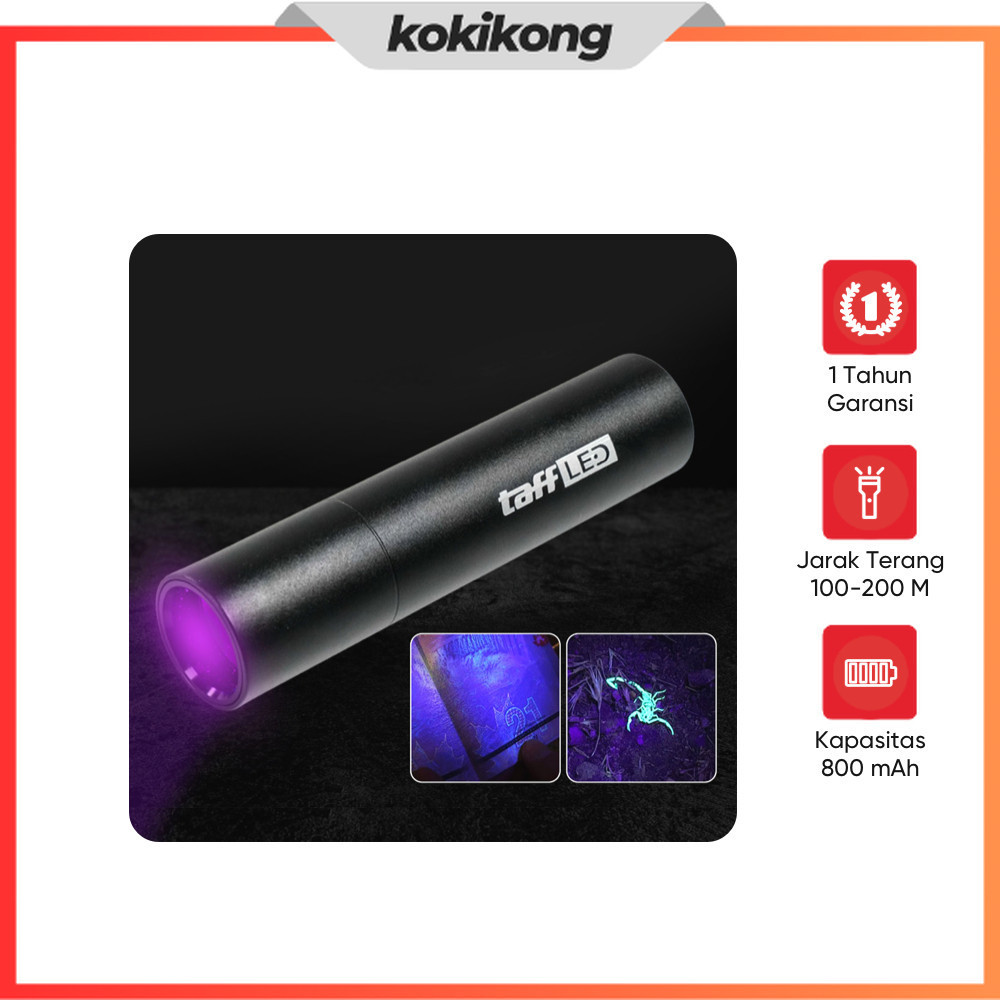 TAFFLED Senter UV Ultraviolet Mini Flashlight Money Detector 365nm - S11-Z