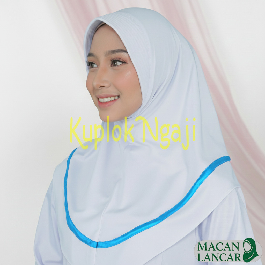 Hijab Jilbab Kerudung Perawat Bidan Instan Bahan Jersey Warna Putih