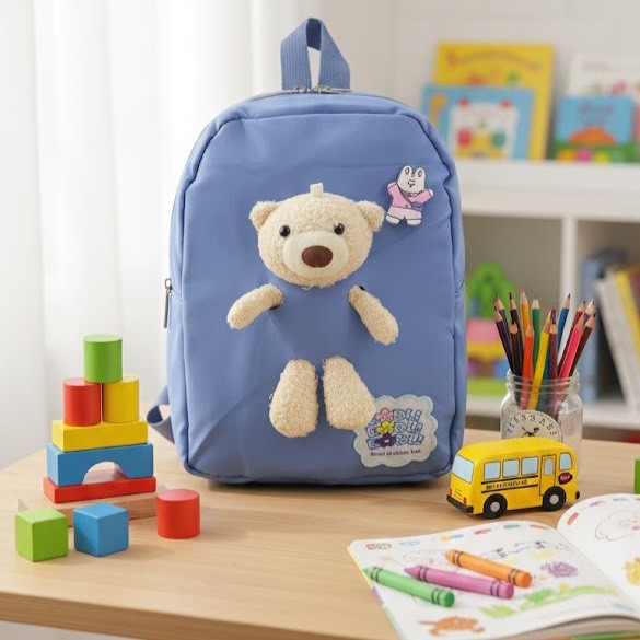 tas ransel bear boneka import bulu tas anak fashion kecil boneka beruang furry plushy bacpack beruan