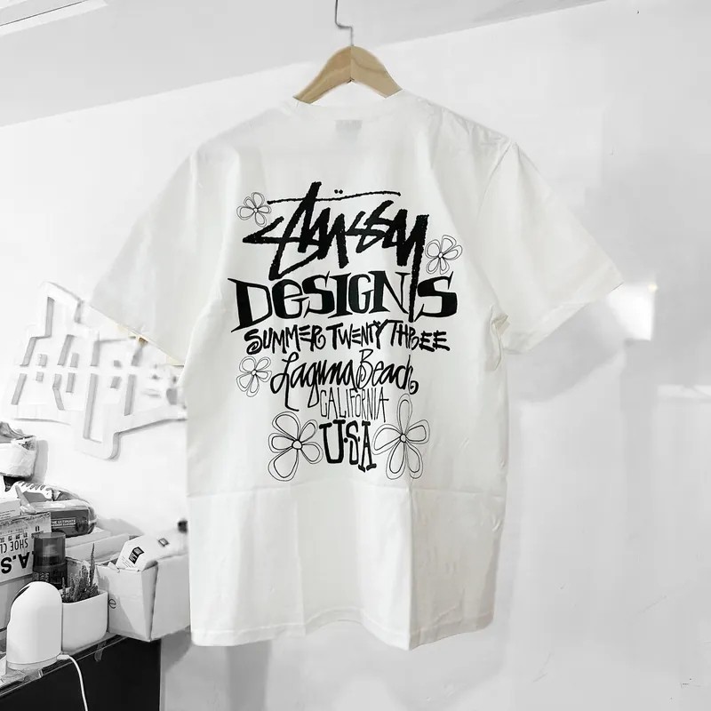 (COD) STUSSY T-SHIRT - SUMMER LB TEE WHITE / BLACK
