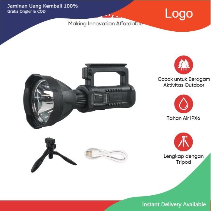Senter LED Super Bright XHP50 15W 1000 Lumens with Tripod - W590