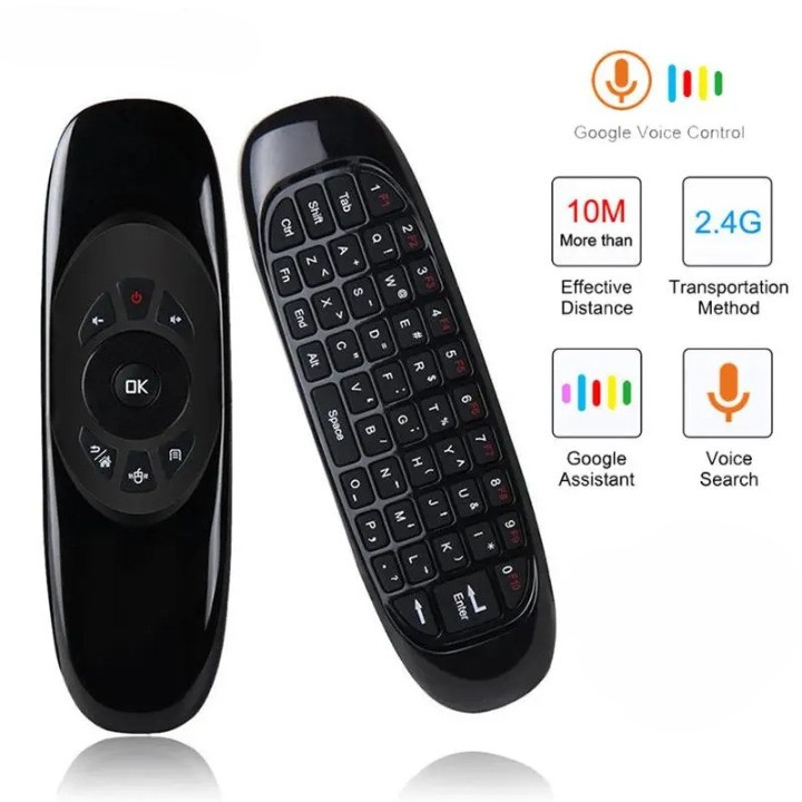 Air Mouse Wireless 2.4GHz 3 Axis Gyroscope Keyboard Remote Rechargeable Untuk Smart TV Android PC La