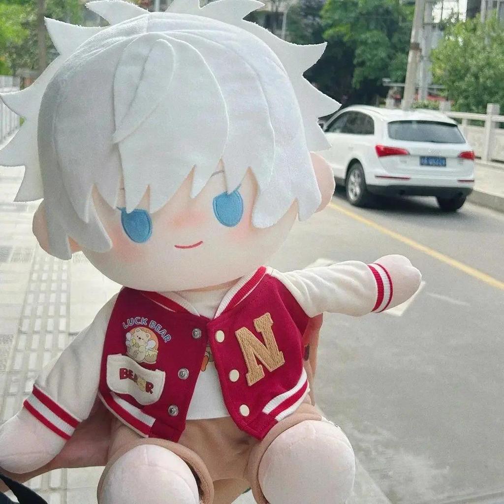 40cm Sitting Doll Anime Jujutsu Kaisen Satoru Gojo Cosplay Soft Plush Doll Body Dress Up Cotton Stuf