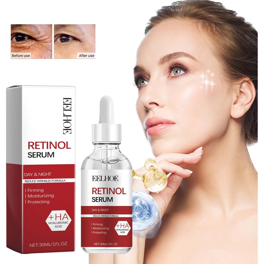 EELHOE Serum Retinol 30ML Serum Retinol Anti Aging Serum Retinol Flek Hitam Asam Hialuronat