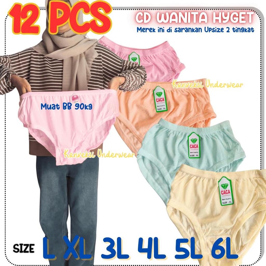 12 PCS CELANA DALAM WANITA JADUL CD ANAK REMAJA WANITA BAHAN HYGET WARNA WARNI