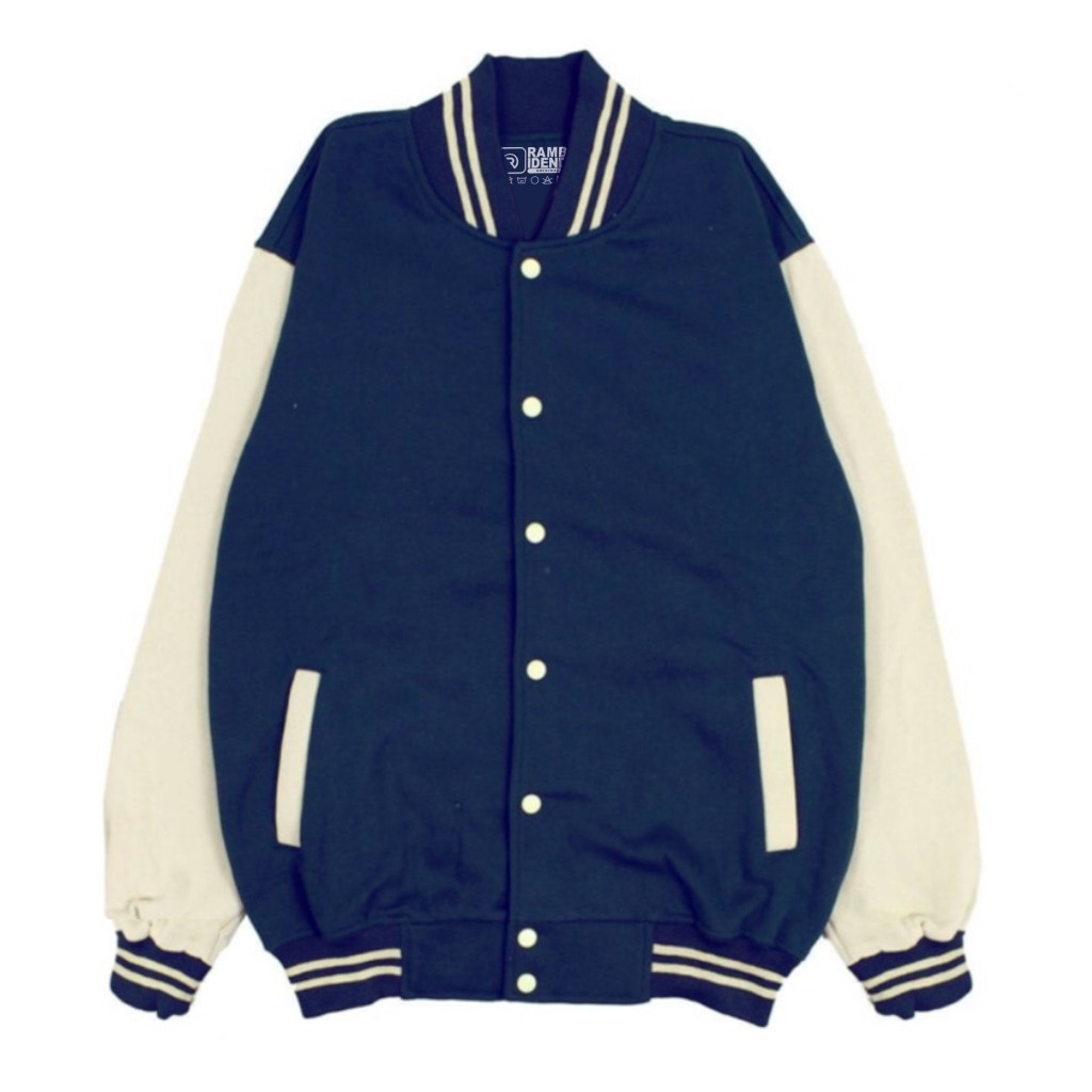 Rambidend - Varsity Jacket Distro Unisex Polos Navy Jaket Varsity Pria