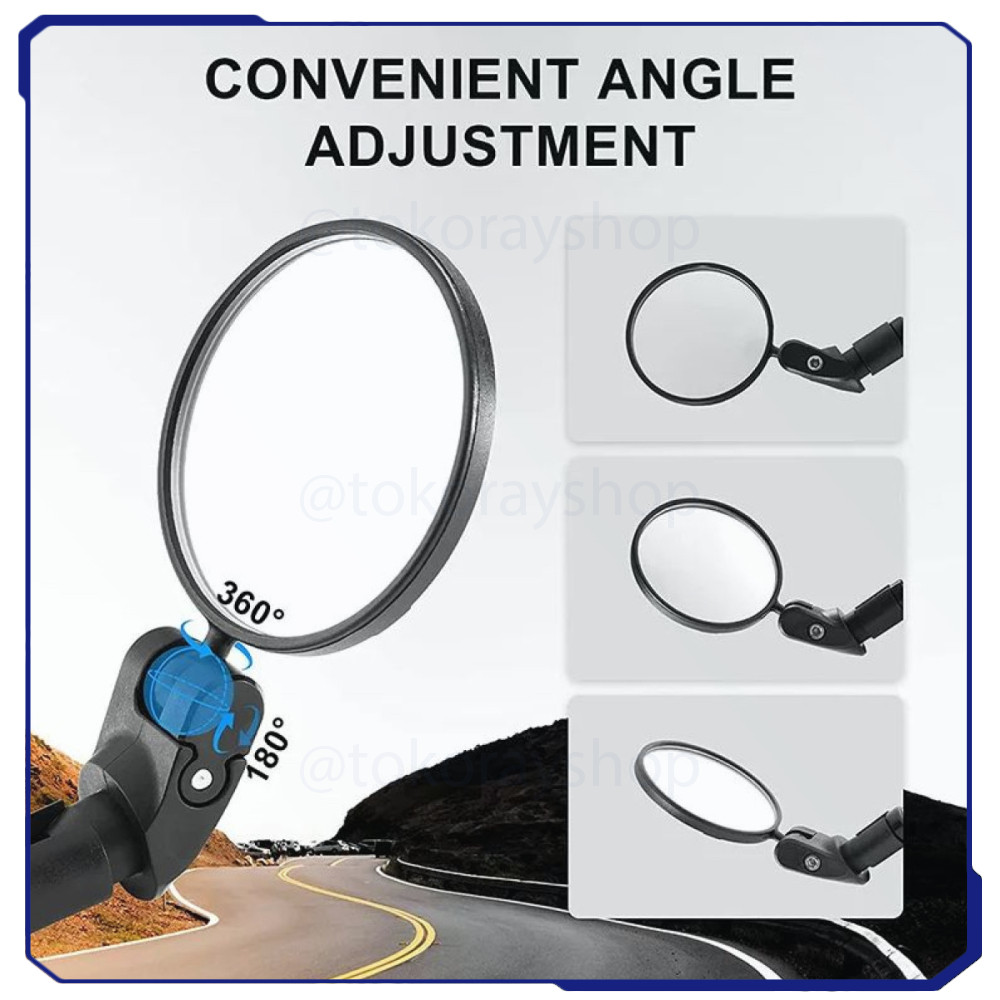 Kaca Spion Sepeda Bike Rearview Mirror Foldable Convex 1 Pair - YT05