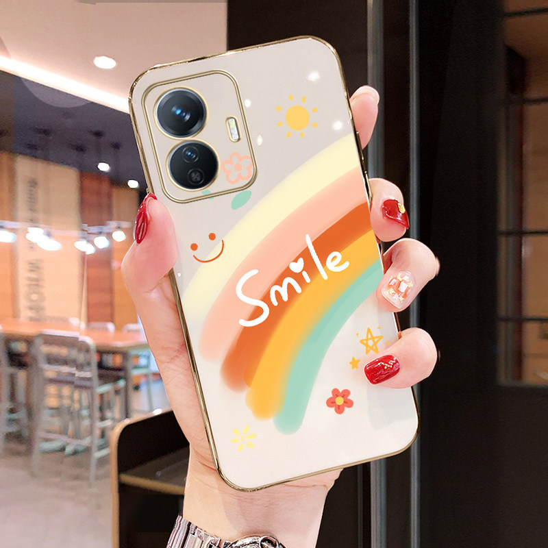 Stylent Rainbow smile Sesuai untuk phone case VIVO Y21 2021/Y21S/Y33S/Y32/Y33T/T1X/Y21A case silicon