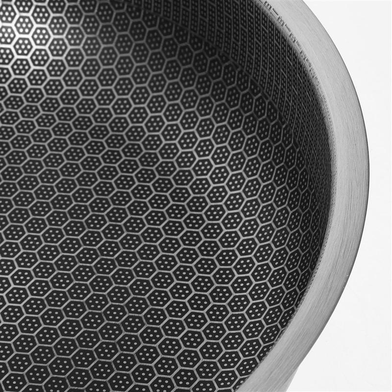 Honeycomb Frying Pan Stainless Steel Frying Pan Thickened Seafood Frying Pan With Handle coating 24c