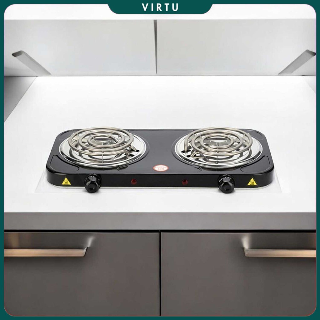 Kompor Listrik 2 Tungku Adjustable 5 Gear Coil Hot Plate 2000W - JX-2020B