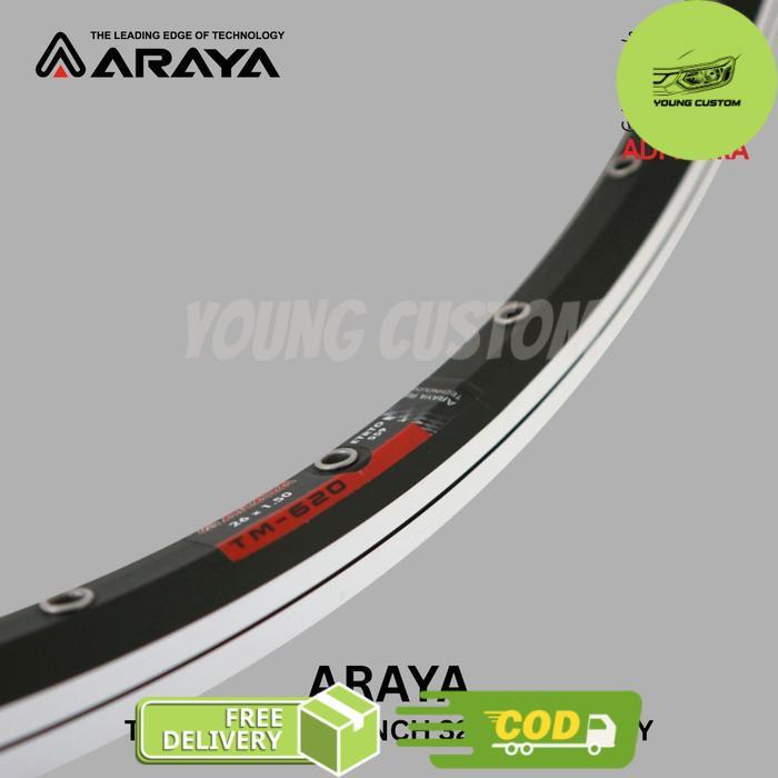 Araya TM-620 Rims 26 Inch 32/36 Hole Alloy Velg Sepeda 26x1.50 - 32 hole -young