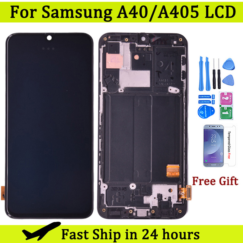 A40 Screen For Samsung For A40 SM-A405F SM-A405FN LCD splay Tou Panel Screen gitizer Assembly replac
