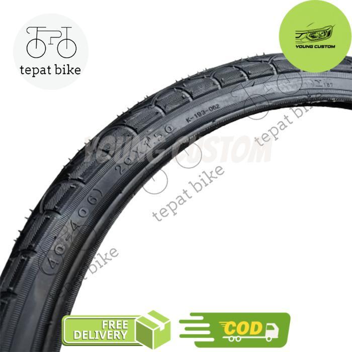 BAN LUAR 20x1.50 KENDA KWEST HITAM DAN REFLEKTOR / BAN LUAR REFLEKTIF LIST PUTIH - Hitam -young