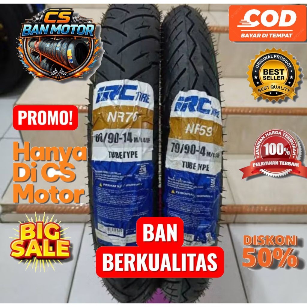 TERMURAH!!! BAN MIO 70/90-14 & 80/90-14 IRC Miosporty,Mio M3, Mio soul
