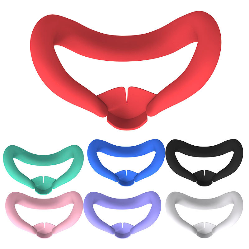 Silicone VR Face Mask Sweatproof VR Face Cover Lightproof Mask Face Cushion Washable Replacement for