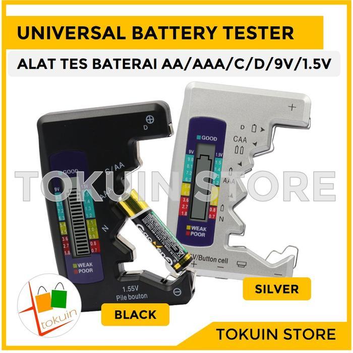 Universal Battery Tester Checker Alat Tes Cek Test Kapasitas Baterai - Battery Tester, Black