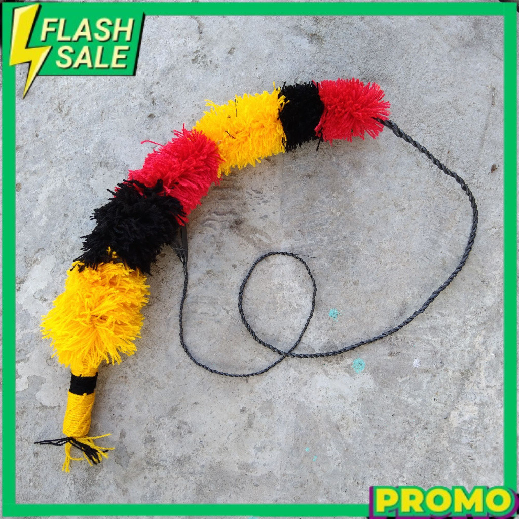 Mainan tradisional cambuk pecut gomby0k tanggung 150cm KMN