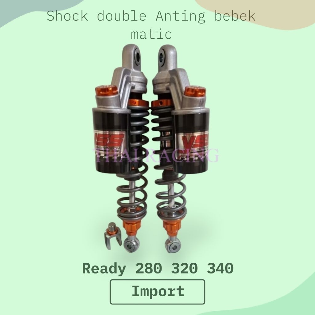 TR- SHOCKBREAKER COPY YSS MODEL EXTREME BLACK GREY SERIES DOUBLE TABUNG ATAS UK 280MM-320MM-340MM FO