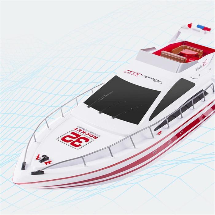Henglong RC Atlantic Yacht Boat Remote Control Luxury Racing Boat 3837 - Merah